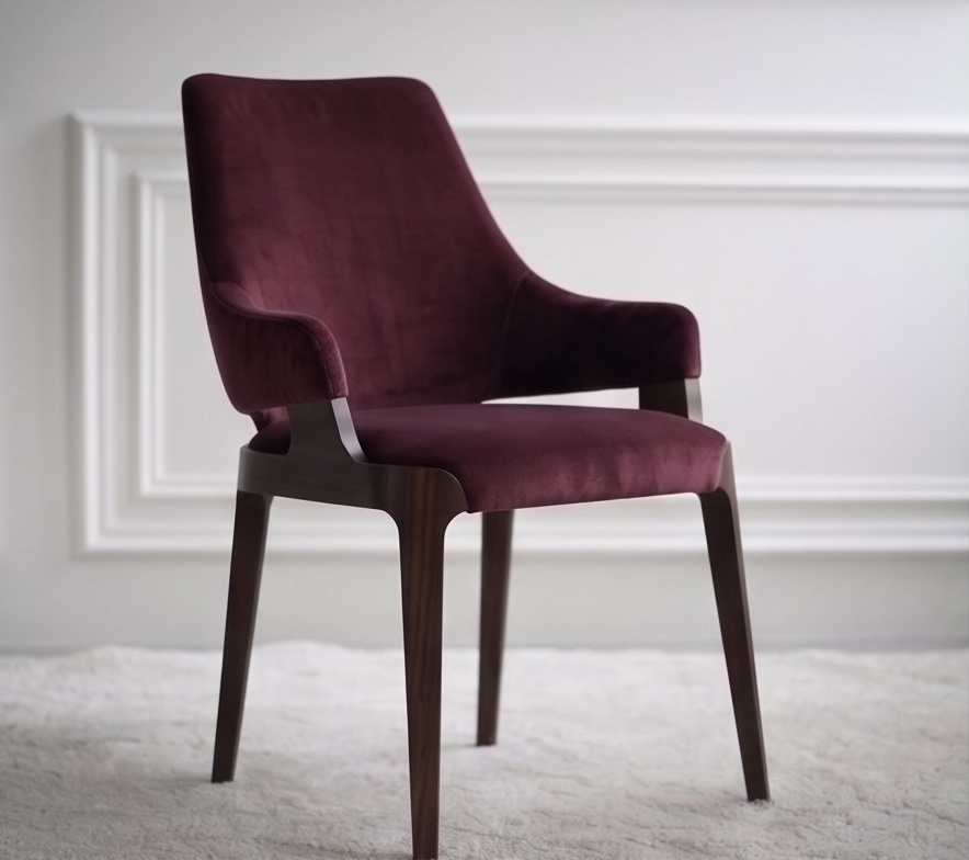 Burgundy walnut chair